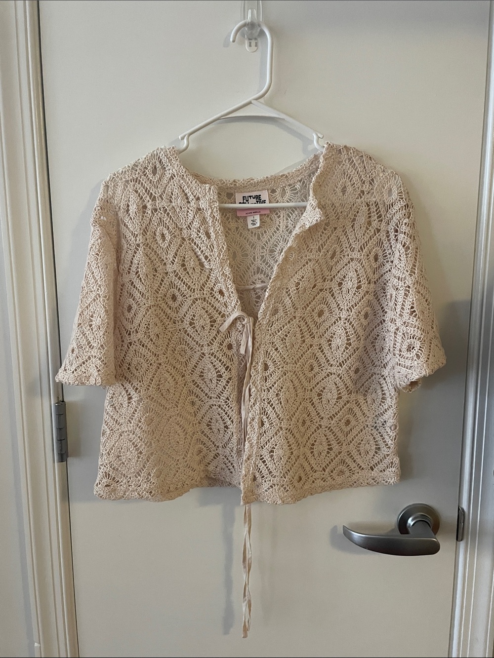 Crochet tie front top